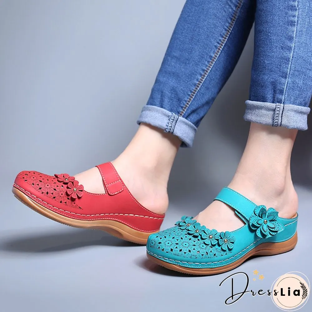 New Arrival Women Vintage Style Sandals Flats Shoes Summer Casual Shoes Retro Shoes Breathable Shoes