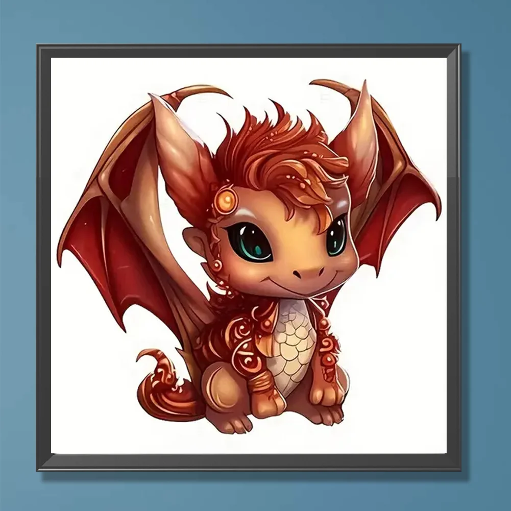 Full Round Diamond Painting 30*30cm - Little Dragon
