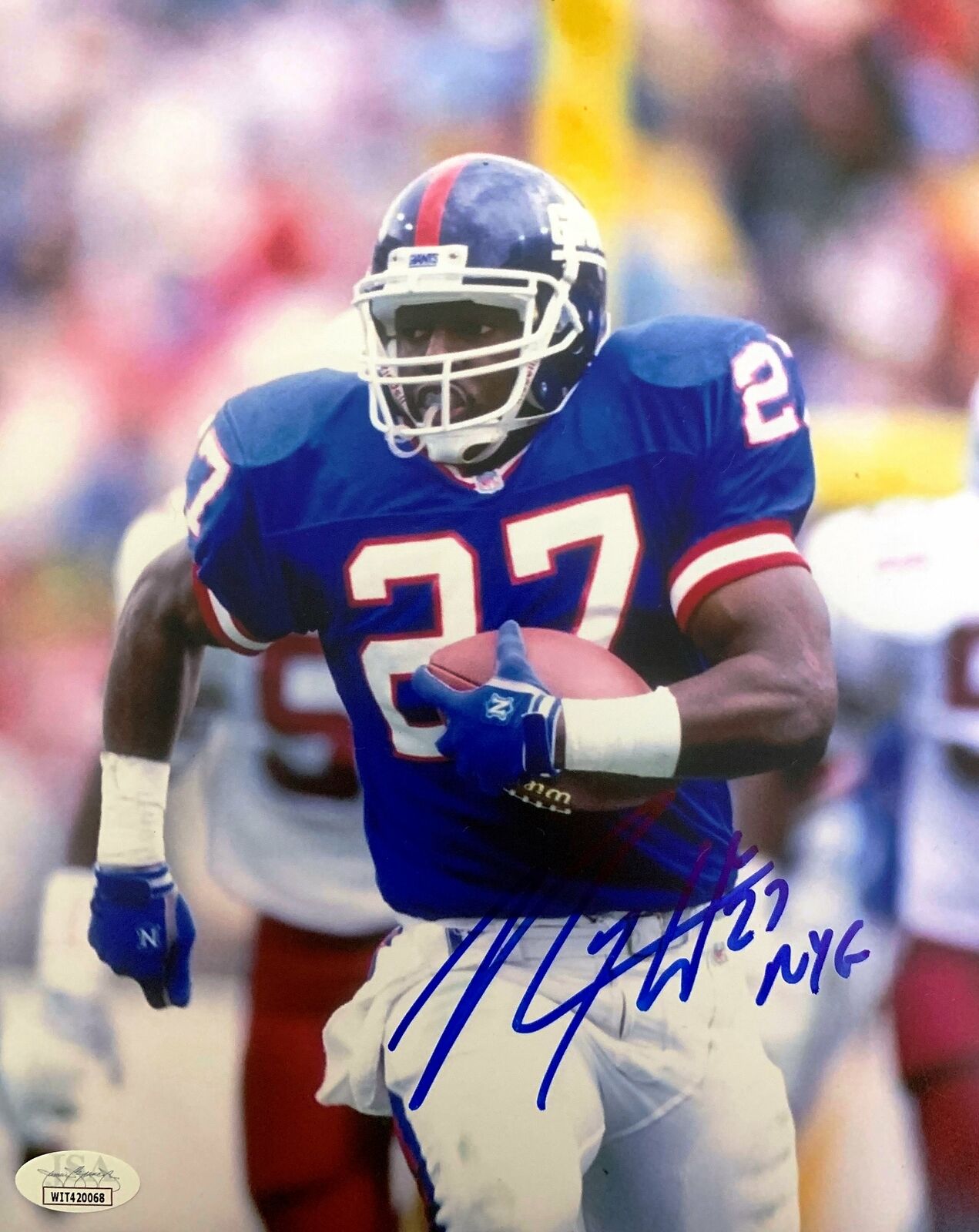 Rodney Hampton Signed 8x10 Photo Poster painting - New York Giants JSA