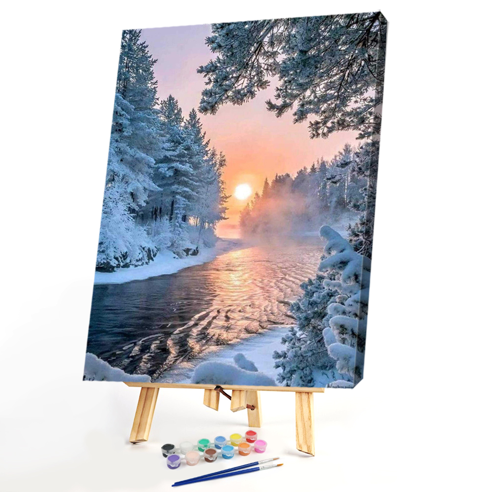 

40x50cm - Paint By Numbers Snow Sun, 501 Original