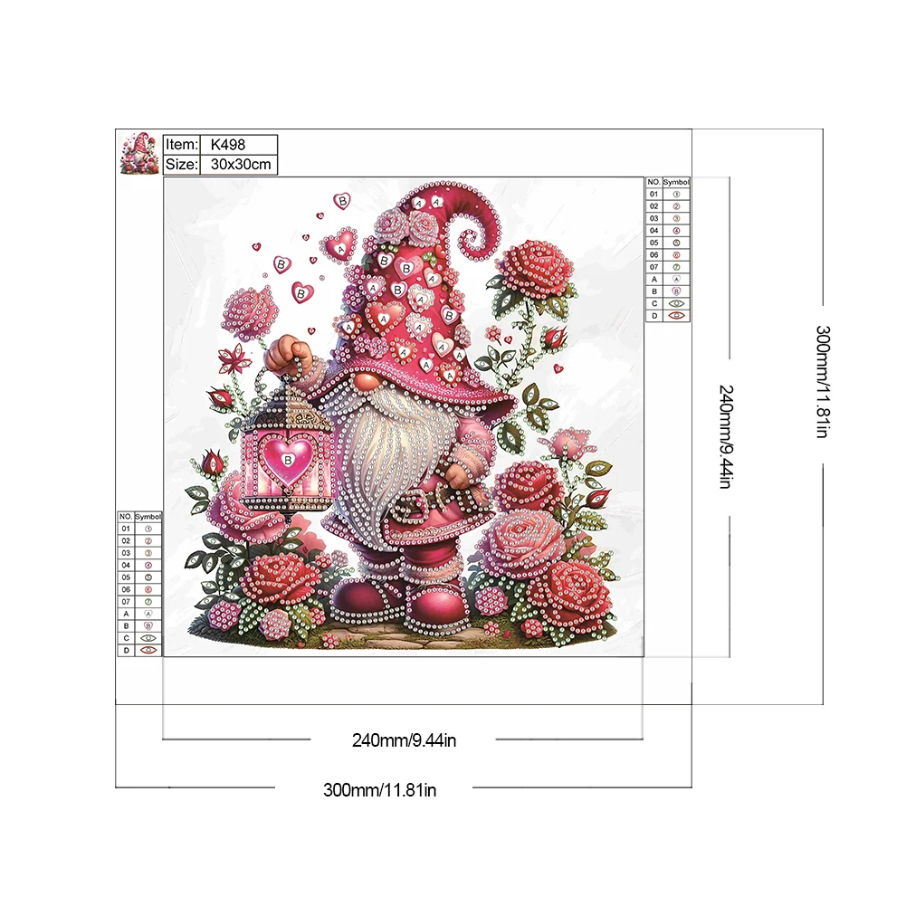 Diamond Painting - Partial Special Shaped Drill - Love Gnome(Canvas|30*30cm)