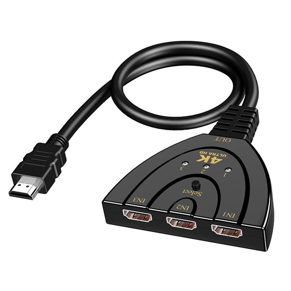 

HW-4K301X 3 Port Mini HDMI-compatible Splitter 3 in 1 out 4K Adapter Switcher Cable, 501 Original