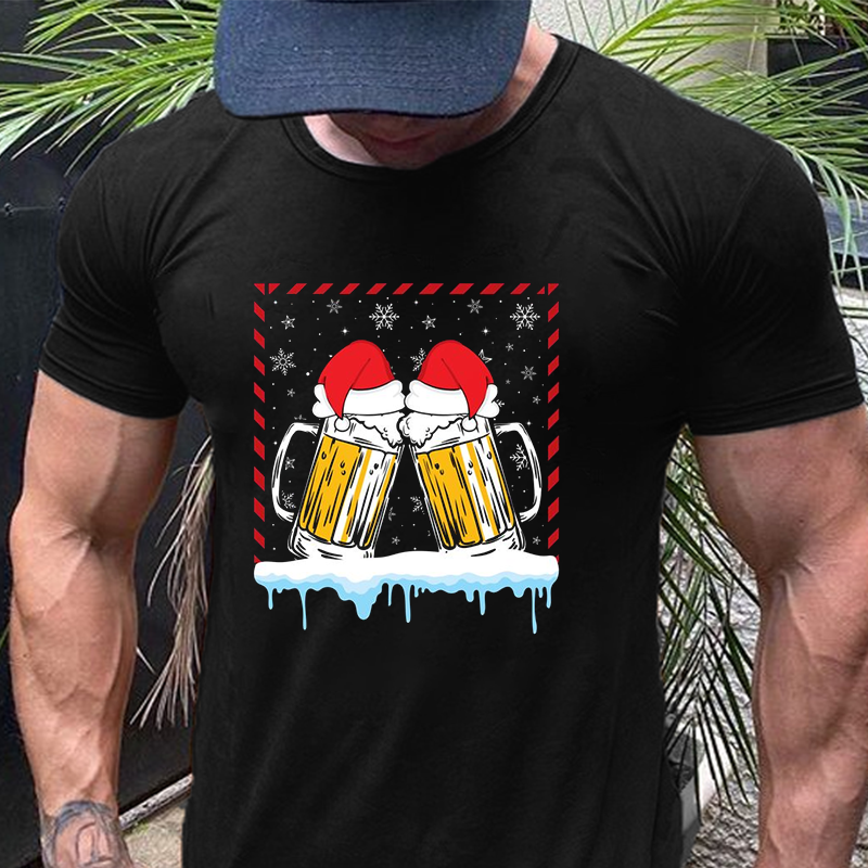 Beer Christmas Bar Drink Ice Winter T-shirt ctolen