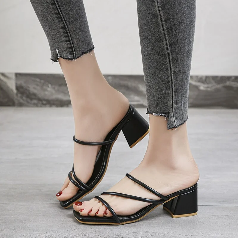 Qengg Women High Heel Sandals Shoes Woman High Heels Gladiator Sandals Pumps Small Sandalias De Mujer Plus Size 35-45