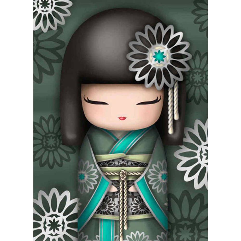 Kokeshi Doll Picture 30*40cm(canvas) full round drill diamond painting