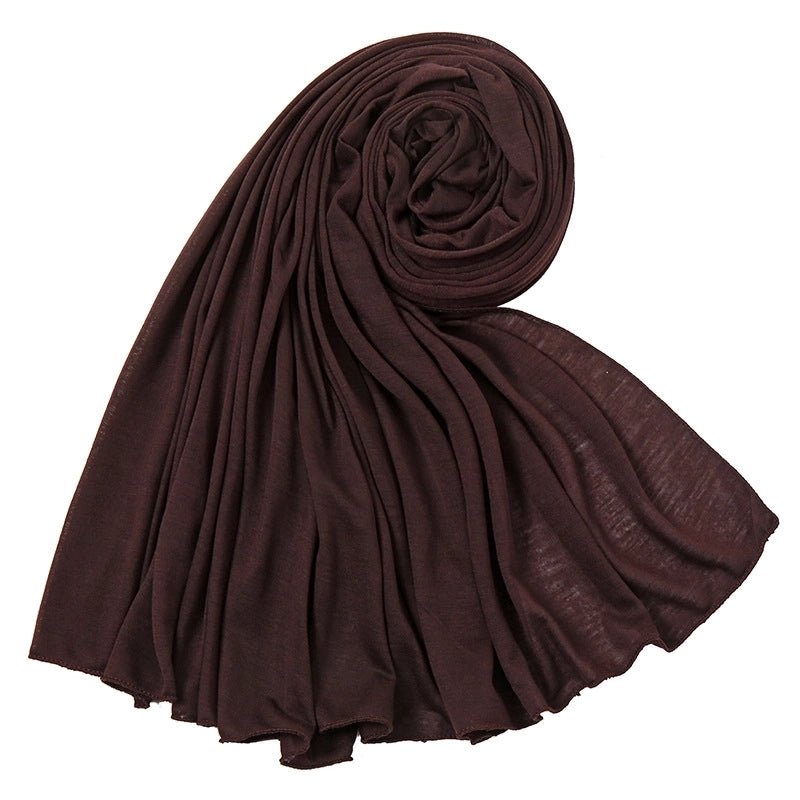 Women’s Minimalist Solid Color Mercerized Cotton Winter Scarves