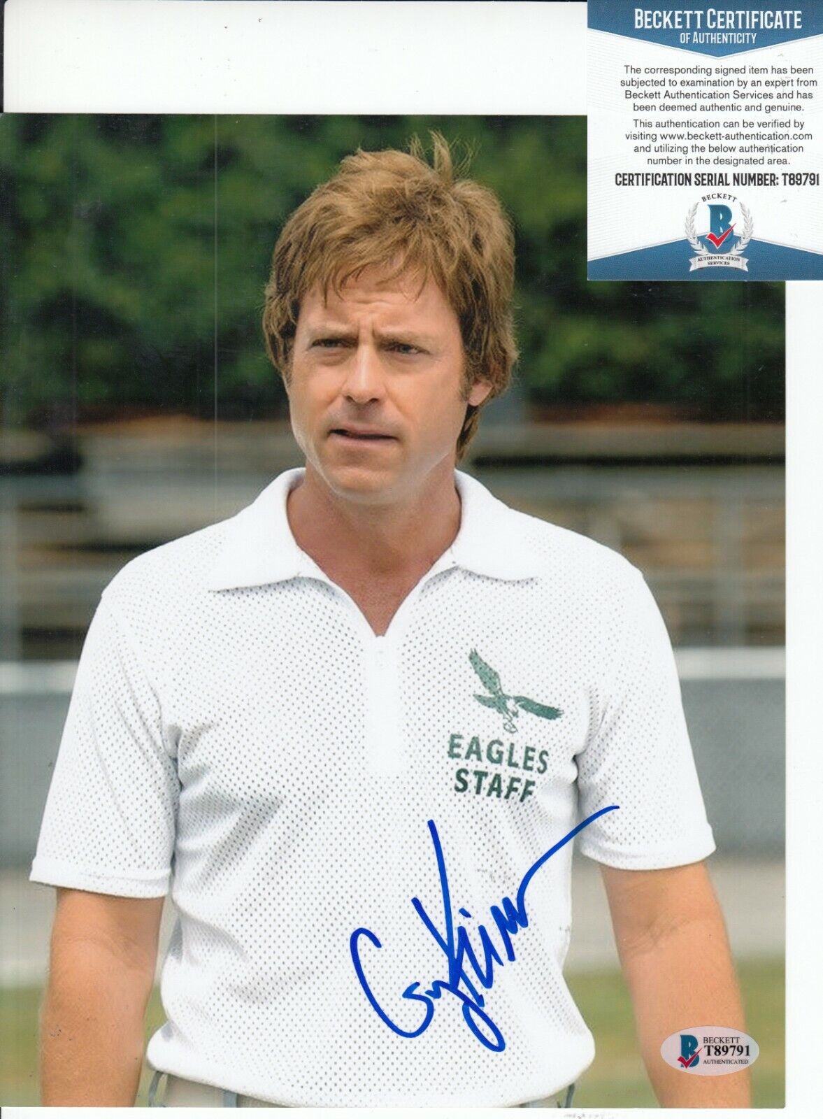 GREG KINNEAR signed (INVINCIBLE) Dick Vermeil 8X10 Photo Poster painting BECKETT BAS T89771