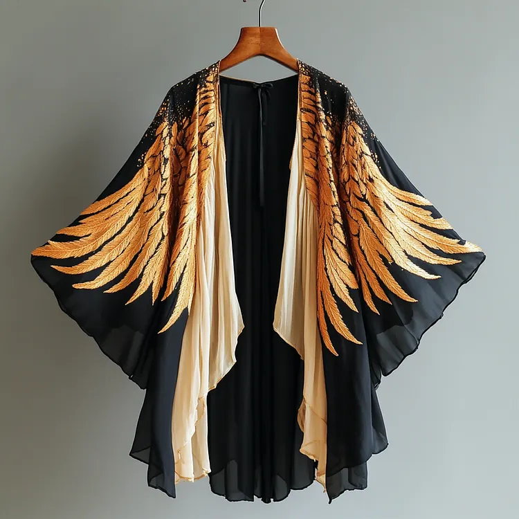 Summer original design elegant handmade wings print cardigan 69ec