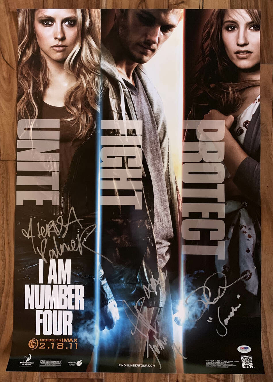 I Am Number Four 4 MULTI SIGNED Alex Pettyfer 18x27 Poster PSA/DNA AUTOGRAPHED