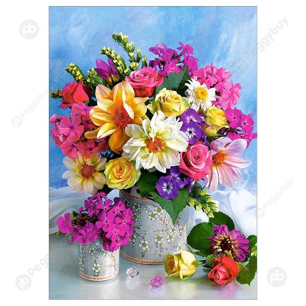 

30*40CM Round Drill Diamond Painting-Flower, 501 Original