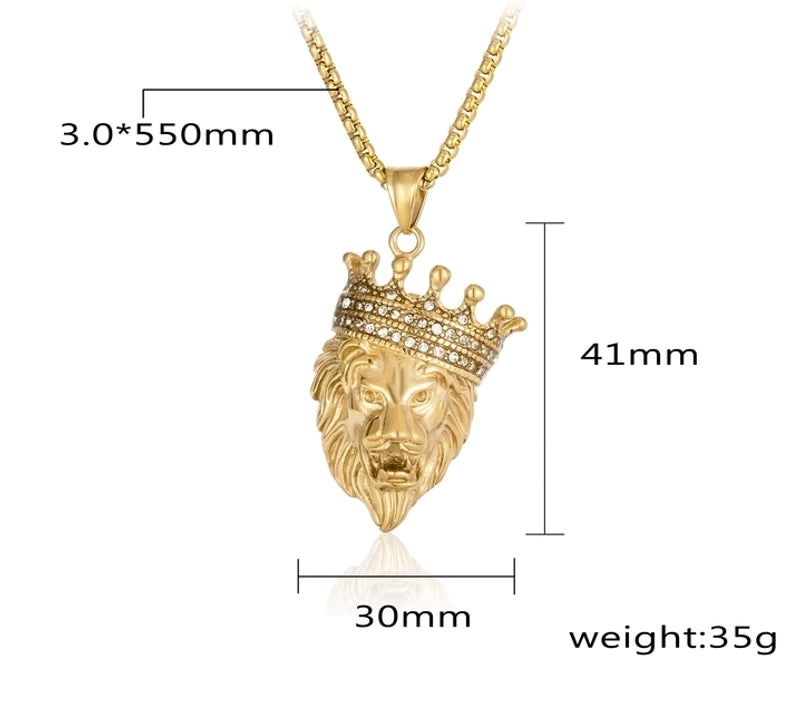 Jewelry Basic Modern Style Classic Style Lion 304 Stainless Steel Pendant Necklace