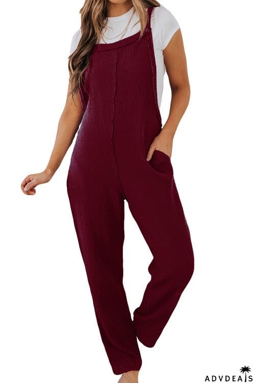 Fashion Casual Solid Pockets Slim Jumpsuit