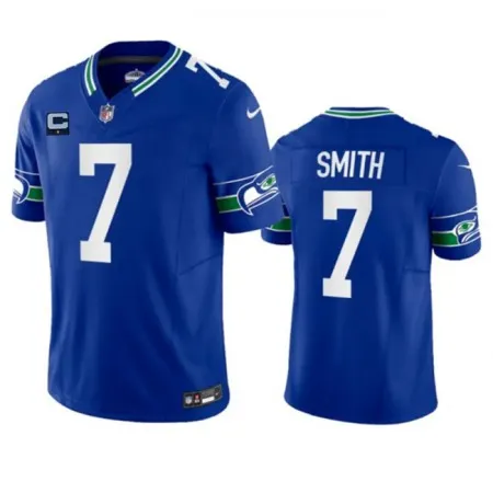 Men's Seattle Seahawks #7 Geno Smith Royal 2023 F.U.S.E. With 1-Star C Patch  Vapor Limited Throwback Stitched Jersey