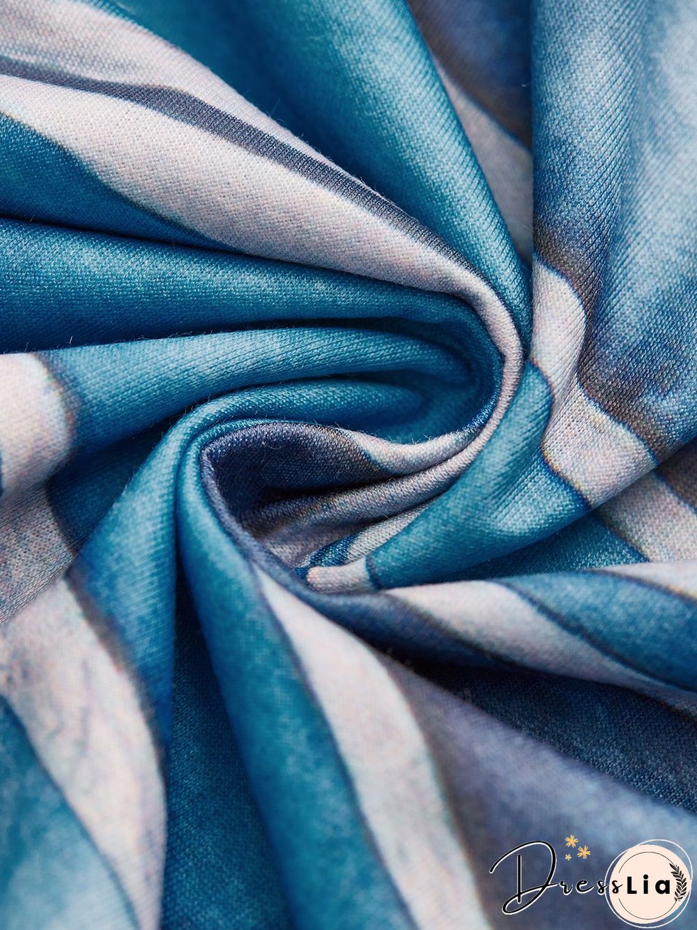 Women Casual Long Sleeve Abstract Wave Printed Crew Neck Sweatshirts