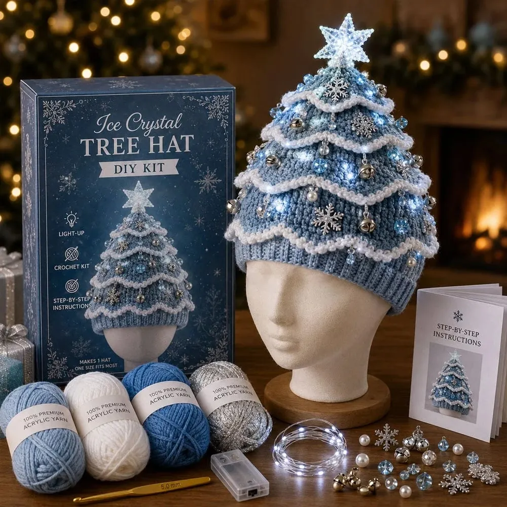 Ice Crystal crochet tree hat
