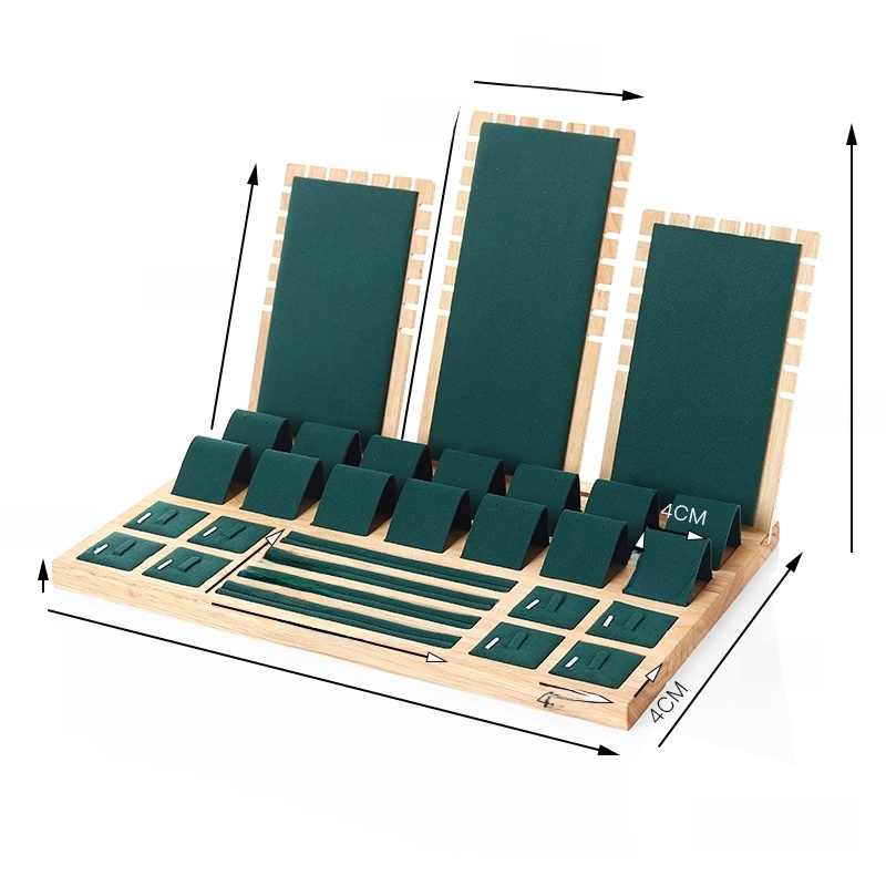 Minimalist Classic Style Solid Color Sponge Bamboo Wood Jewelry Rack