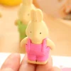 20PCS Creative Cartoon Rabbit Erasers for Kids Student Office Exam Stationery Easter Gift