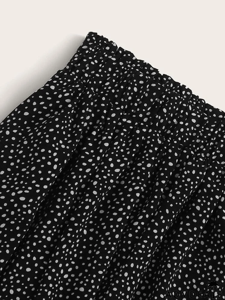 Dalmatian Print Flared Skirt