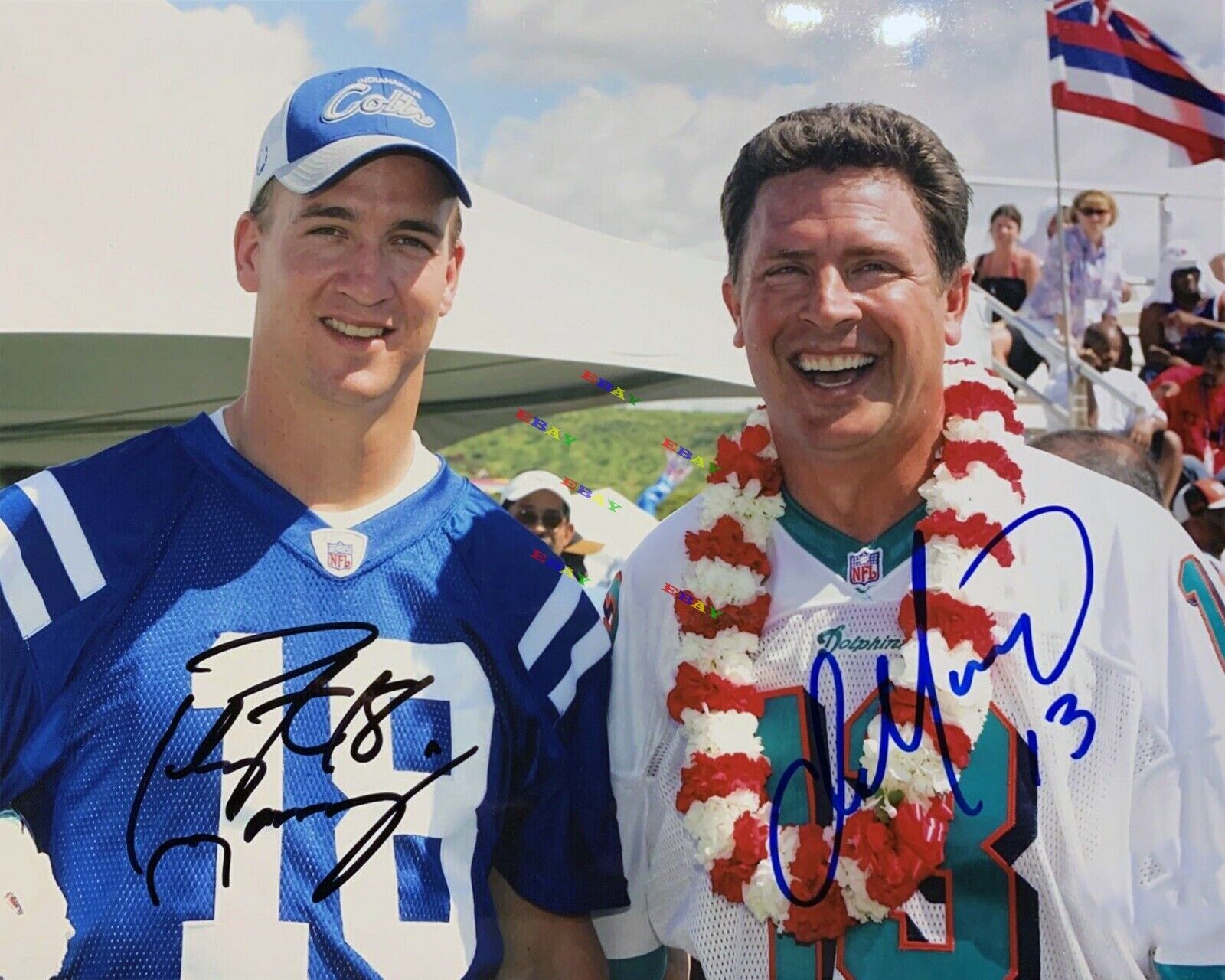 Peyton Manning & Dan Marino Signed Autographed 8x10 Photo Poster painting Reprint