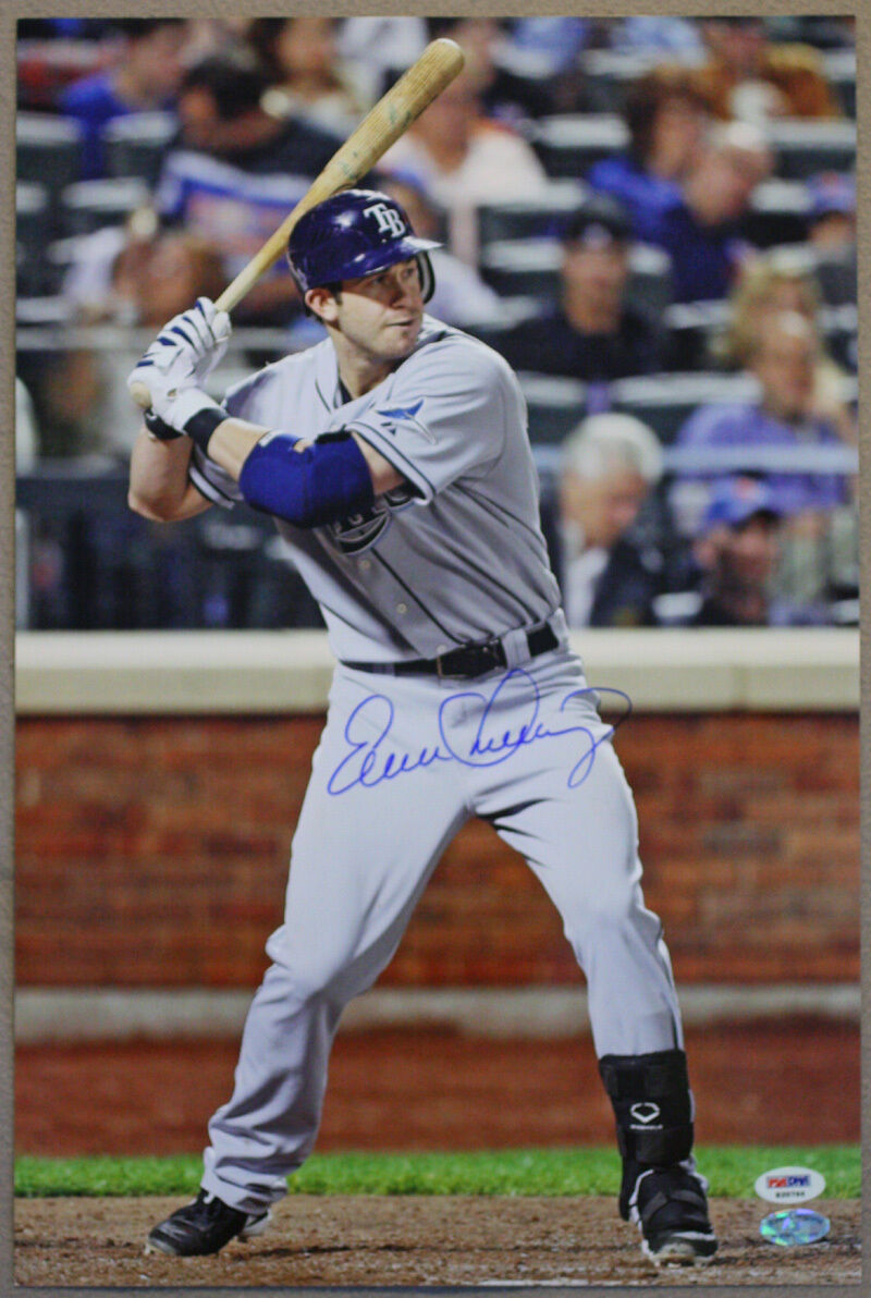 Evan Longoria SIGNED 12x18 Photo Poster painting Tampa Bay Rays PSA/DNA AUTOGRAPHED