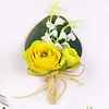10PCS Sunflower Peony Wedding Catering Bridal Groom Guests Corsage Boutonniere Wrist Artificial Flower Bouquets
