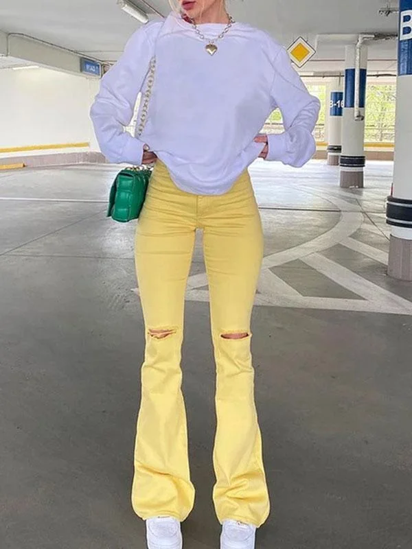 High waist wide leg jeans