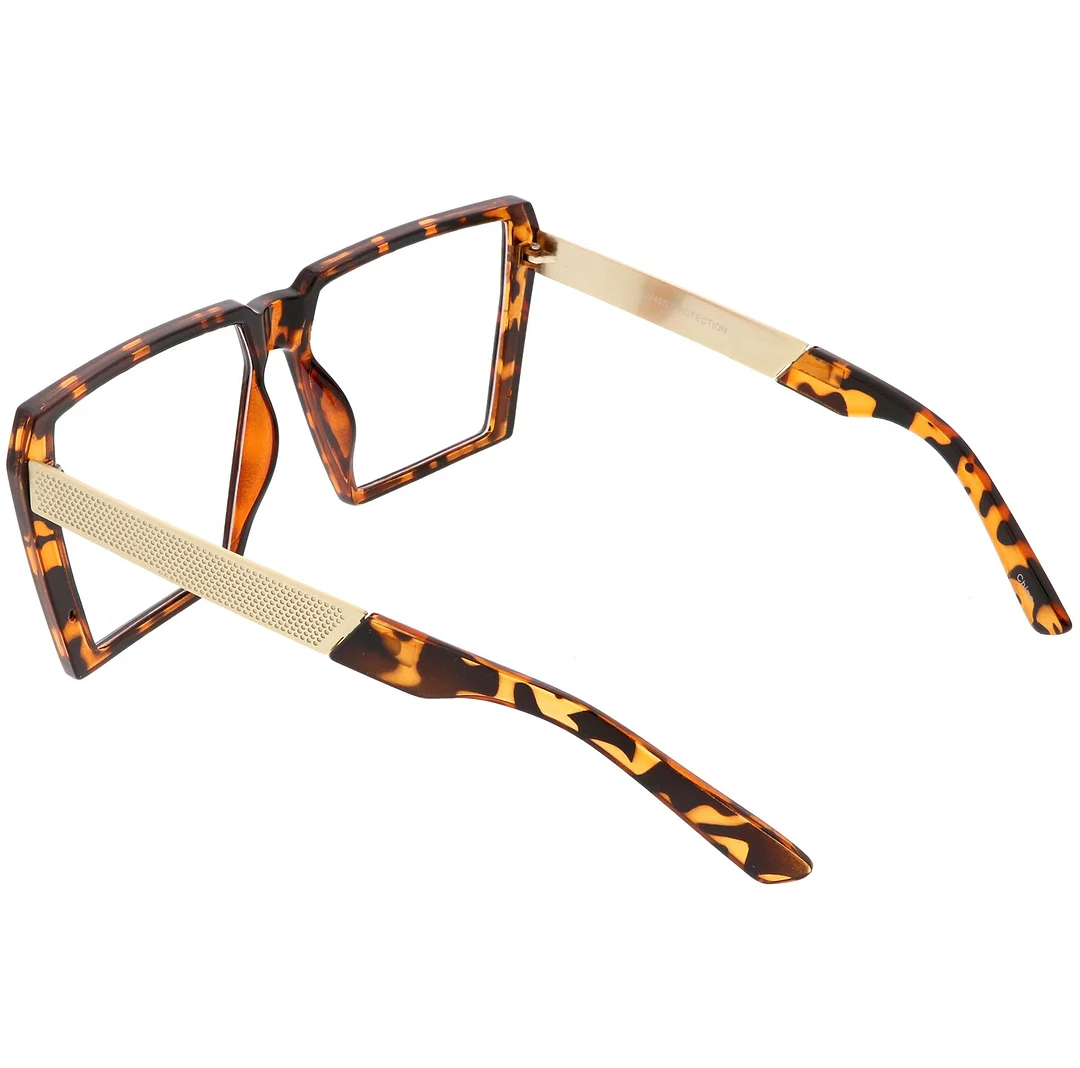 Oversize Modern Chunky Square Eyeglasses Flat Clear Lens 60mm