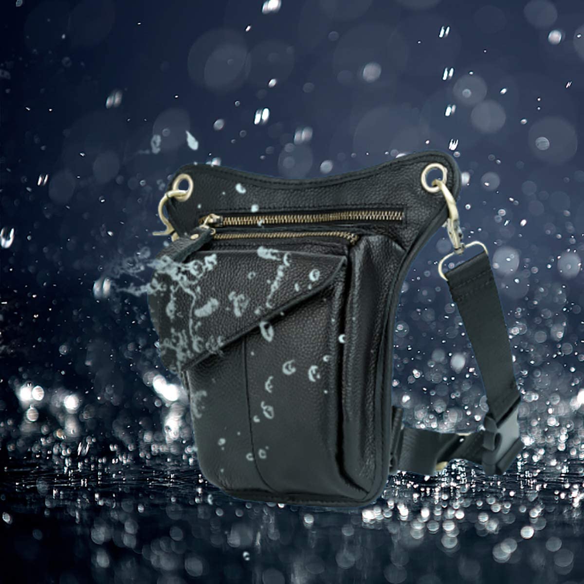 Genuine Leather Men's Drop Leg Pouch Tools Bags Tactical Leg Bag Purse Fanny Pack Thigh Bags Bike Cycling Hip Bag Waist Pack