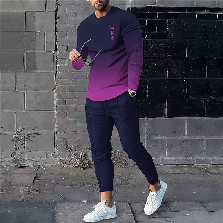 Casual and Fashionable Round Neck men's suit