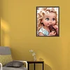>SALE<5D DIY Full Round Drill Diamond Painting Curly Hair Big Eyes Girl Decor 30x40cm