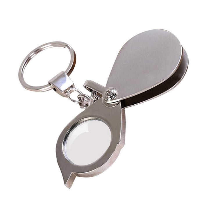 Portable 15X Folding Key Ring Magnifier Key Chain Magnifying Glass Loupe
