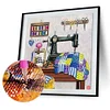 Diamond Painting-DIY Full Round Drill Sewing Machine(40*40 CM)