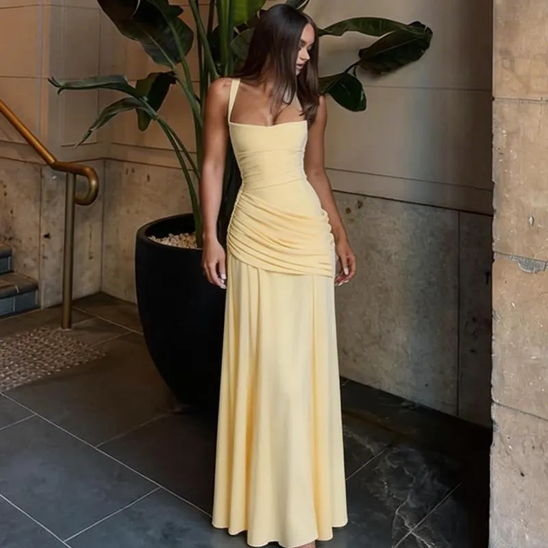 Women's Solid Color TIe-back Sleeveless Bodycon Slip Dress, Plain Criss Cross Straps Back Lace-up Ruched Slim Fit Maxi Dress, Party Club Date Evening Gown Holiday Daily Casual Elegant Long Dresses For Ladies All Seasons Summer Fashion Clothes Wear Women's Solid Color TIe-back Sleeveless Bodycon Slip Dress, Plain Criss Cross Straps Back Lace-up Ruched Slim Fit Maxi Dress, Party Club Date Evening Gown Holiday Daily Casual Elegant Long Dresses For Ladies All Seasons Summer Fashion Clothes Wear