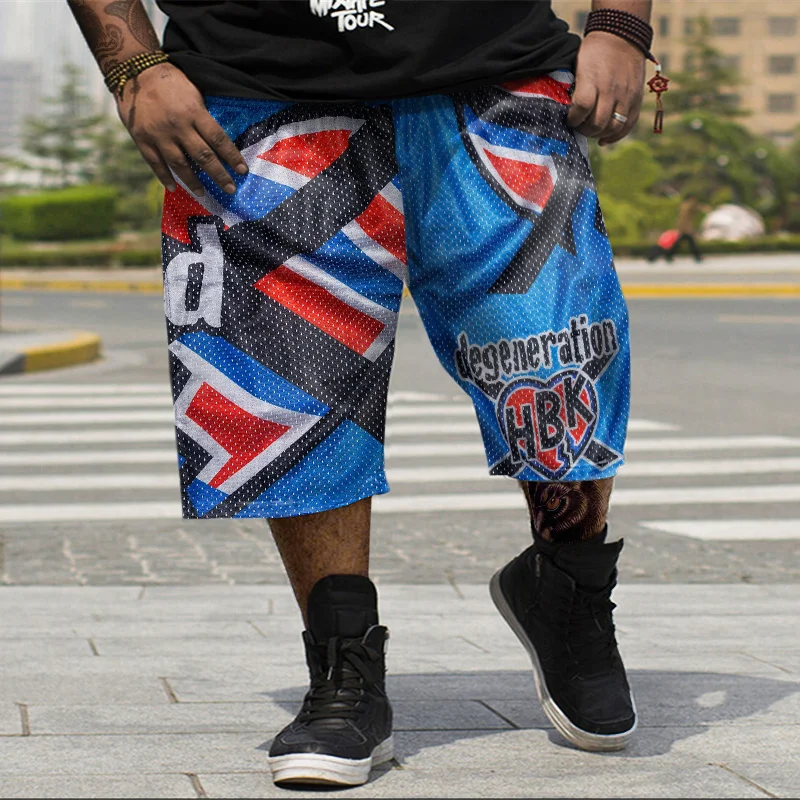 Plus size trendy hip hop retro shorts