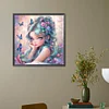 (40*40cm)Butterfly Girl - Round Partial AB Drill Diamond Painting