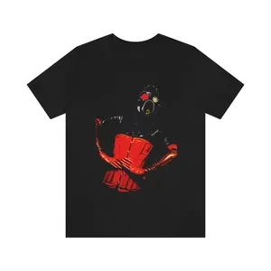 pornhint Pornhint Kinky Fetish Hooded Latex Lady Unisex Jersey Short Sleeve Tee