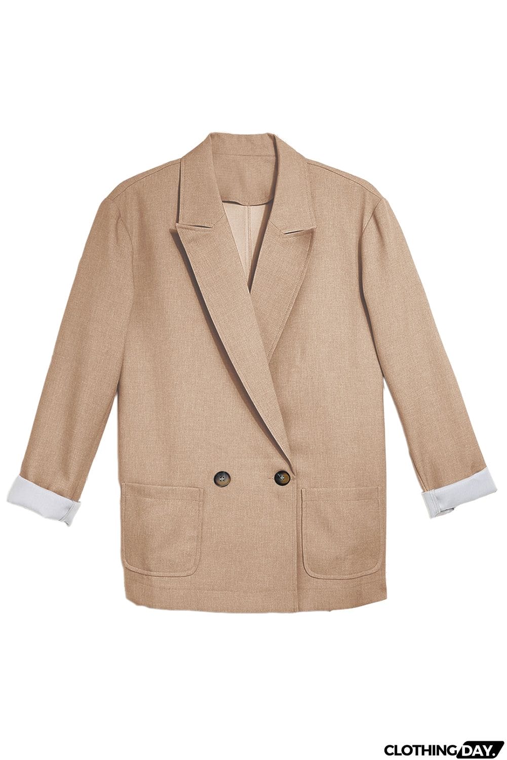 Buttoned Lapel Collar Blazer with Pocket