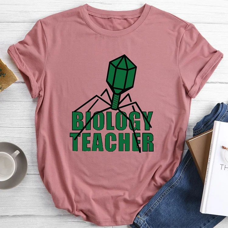 Biology Teacher Round Neck T-shirt