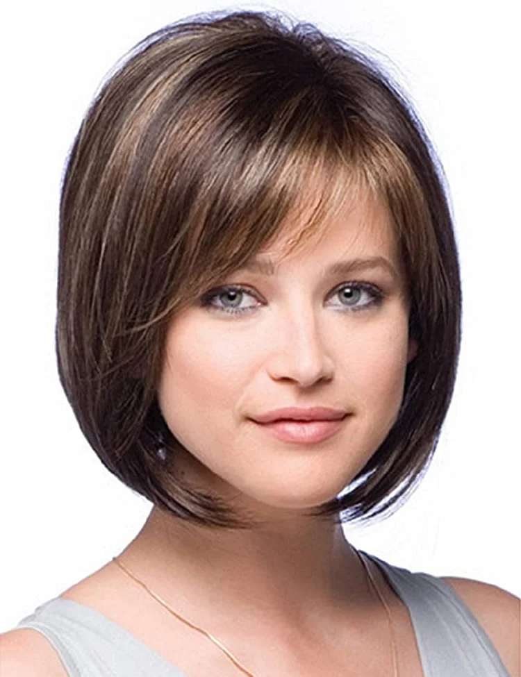 Short Mixed Brown Bob Wigs for Women