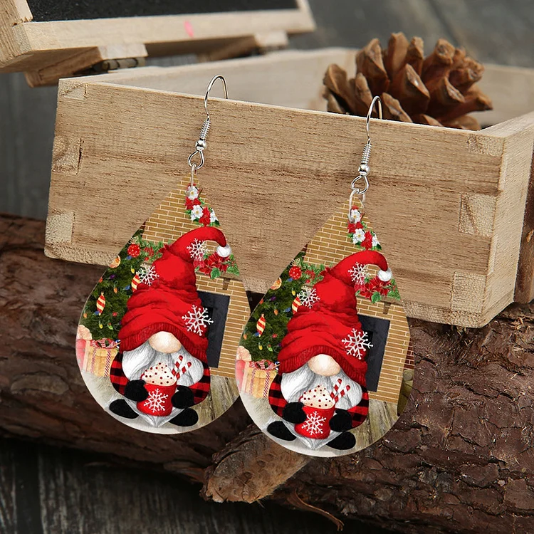 Stylish Santa Print Earrings