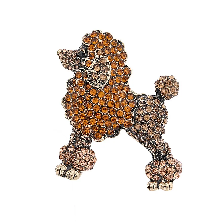 Vintage Rhinestone Poodle Brooch