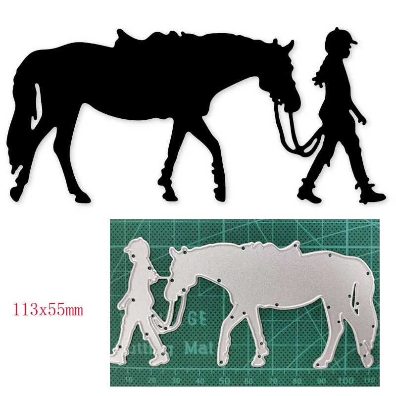 Crafts Metal Cutting Dies Cut Die Mold man Woman Riding Horse Decoration Scrapbooking Dies Knife Mould Blade Punch Stencils Dies
