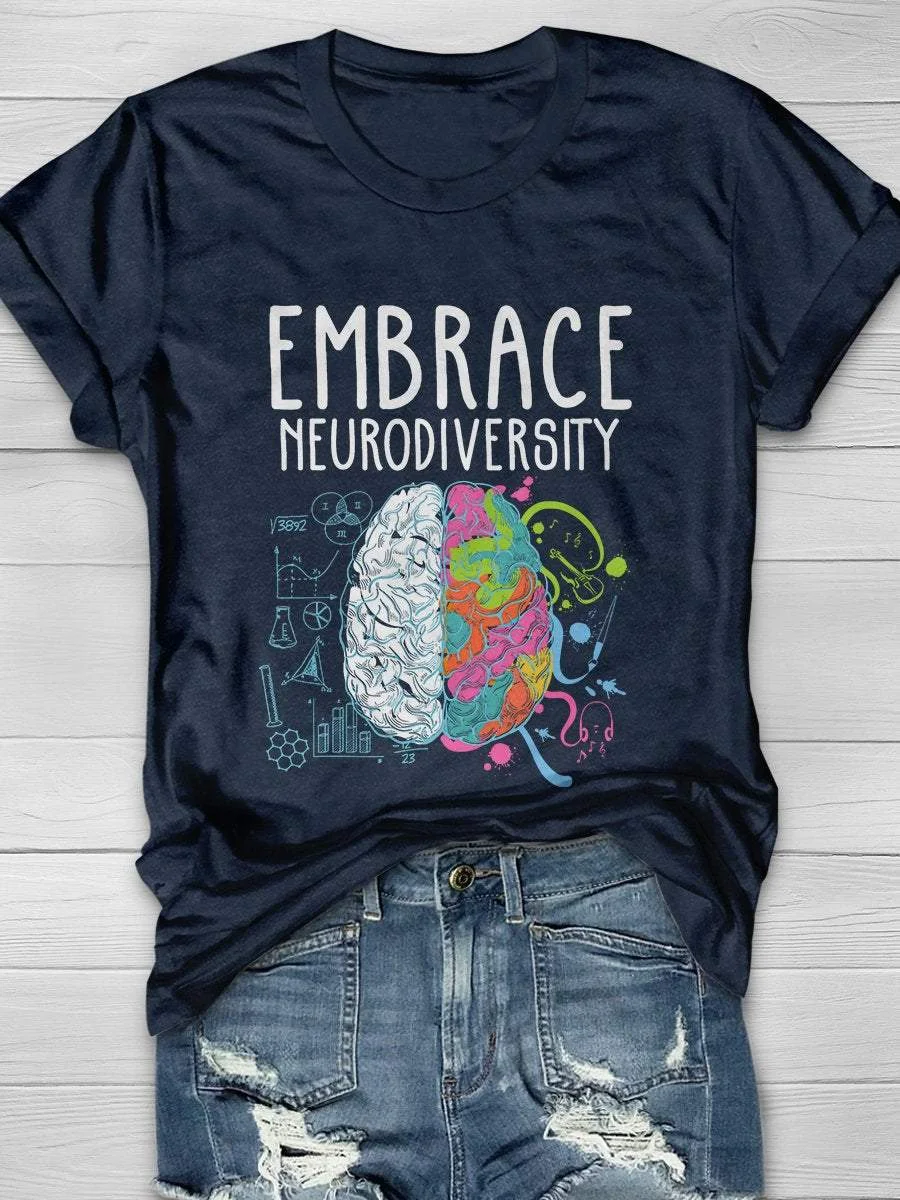 Embrace Neurodiversity Print Short Sleeve T-shirt