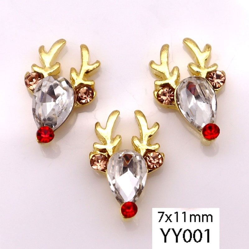 Applyw Christmas Nail Art Decorations DIY Christmas Old Man Snowman Snowflake Tree Shoes Hat Series Fashion Manicure Accessories