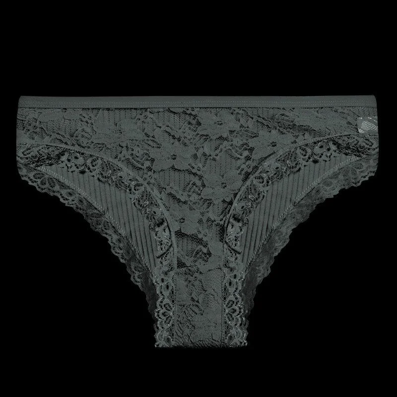 FINETOO Lace Panties Sexy Lingerie Fashion Floral Underwear Women Low Waist Girls Panty Large Size M-2XL Sexy Female Underpants
