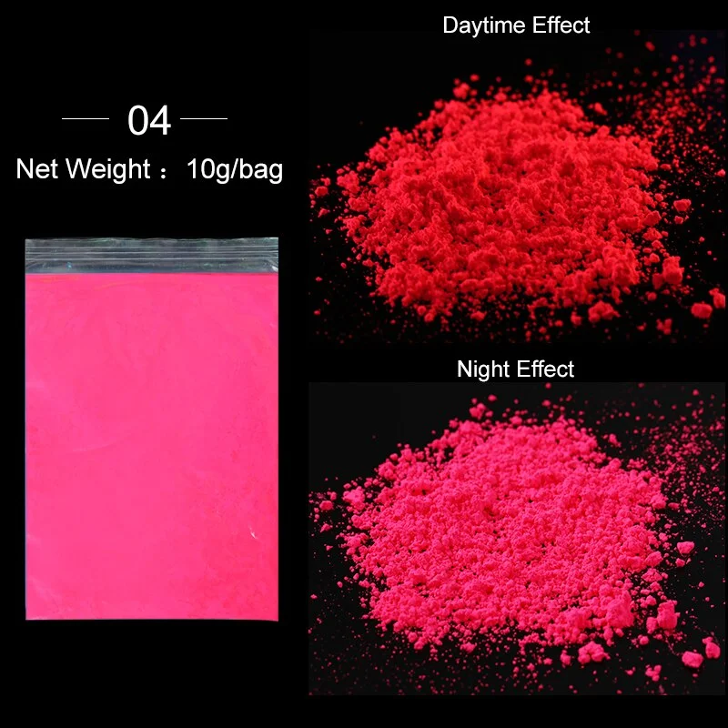 Fluorescent Nail Powder Neon Pigment Powder Nail Glitter Ombre Chrome Dust Gel Polish For 3D Nail Art Decoration-Nail Inspo