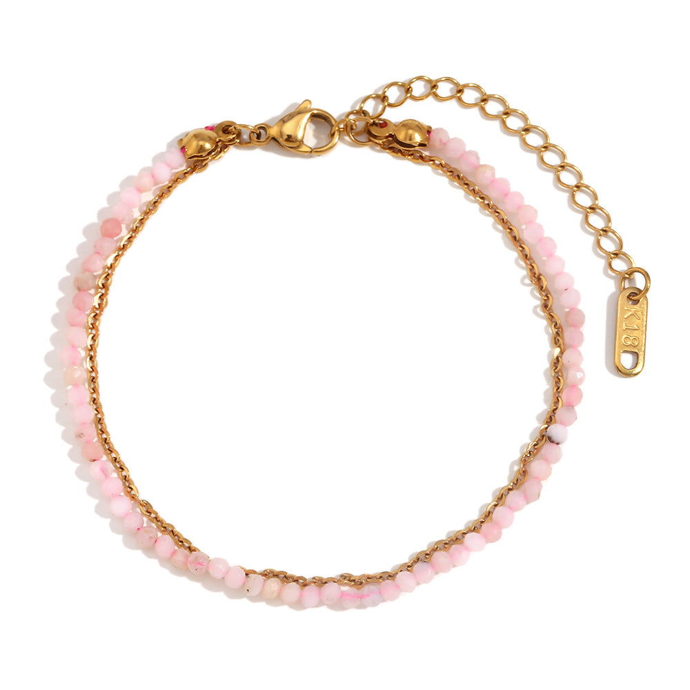 Women Fashion Circle Geometric Stainless Steel Electroplating Bracelets