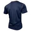 Cotton Blend Men's Short Sleeve Henley T-Shirt with Contrast Stitching and Button Placket by Inlyline