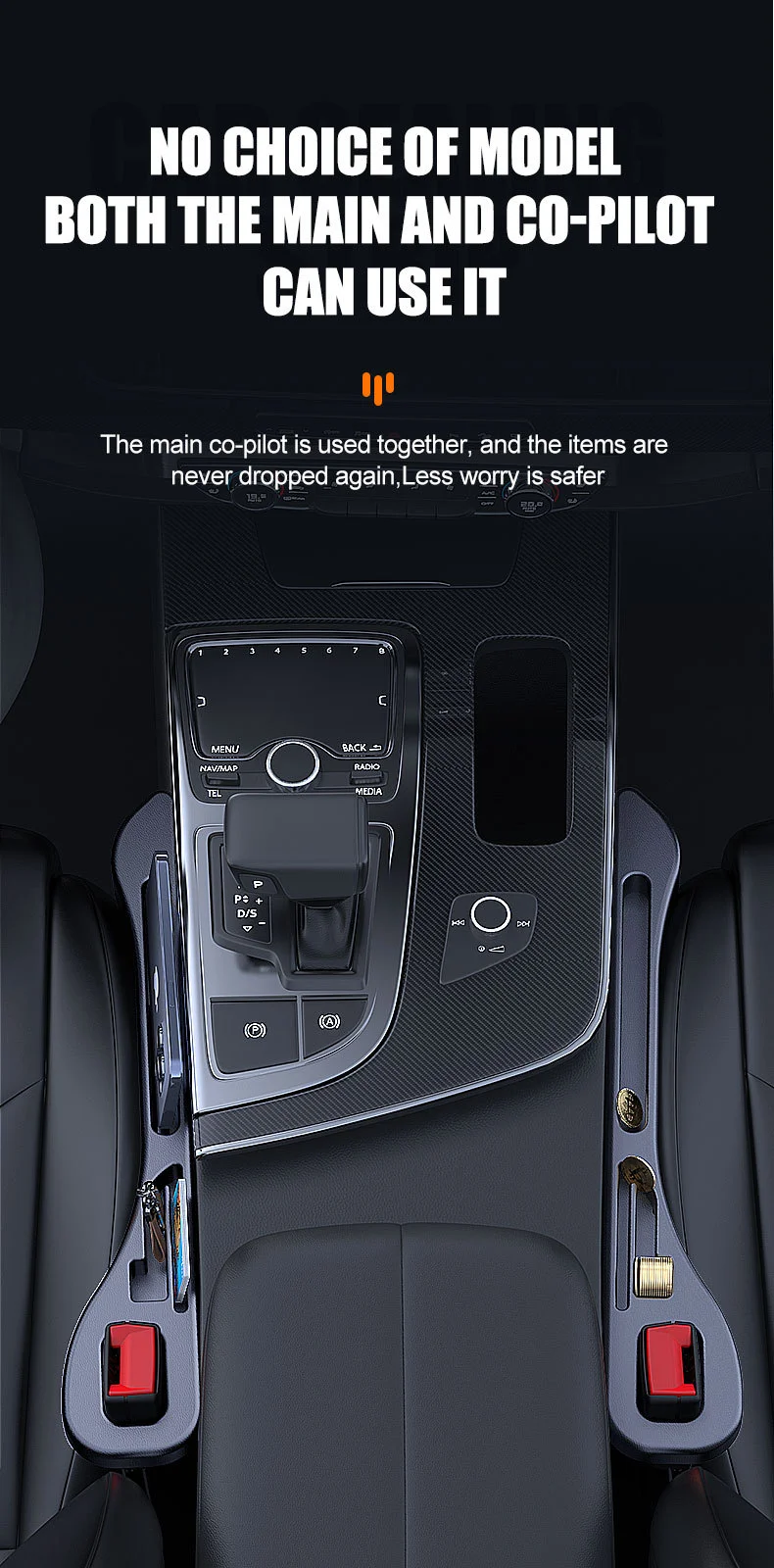 Car seat gap filler strips(2PCS)