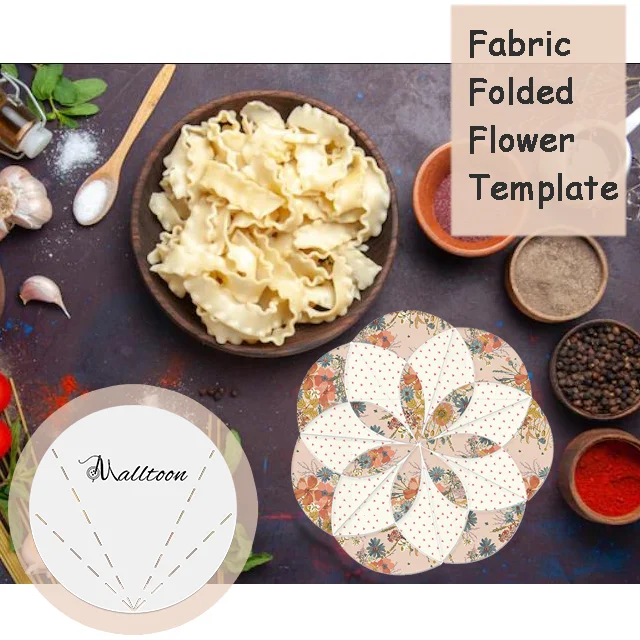 Fabric Folded Flower Template【Include Instructions】